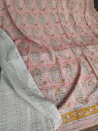 Indian kanthahand block - block, floral